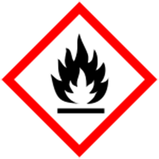 pictogram voor ontvlambare vloeistoffen en als waarschuwingszin H225.